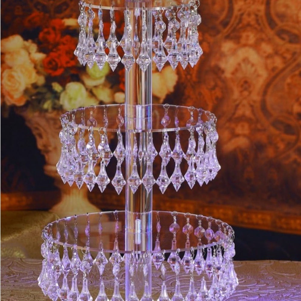 Elegant Crystal Three-Tier Cake Stand